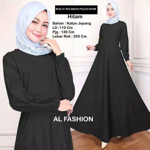 GAMIS TDS ANAYA POLOS HITAM